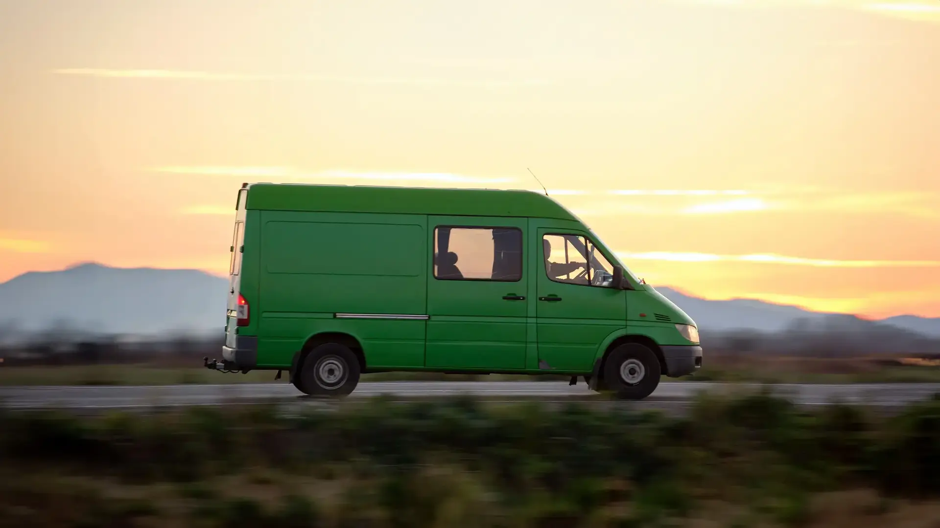 A van on its way to deliver an order