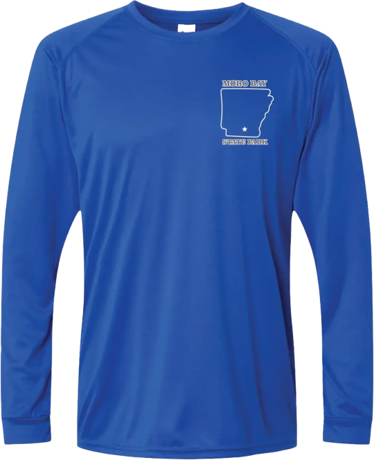 A blue long sleeve Paragon brand tee shirt featuring Moro Bay State Park